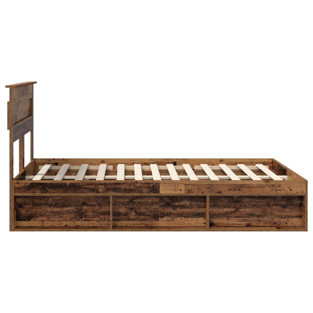 Sengestel Ensfarvet Gammelt træ 150 x 200 cm Massiv fyrretræ