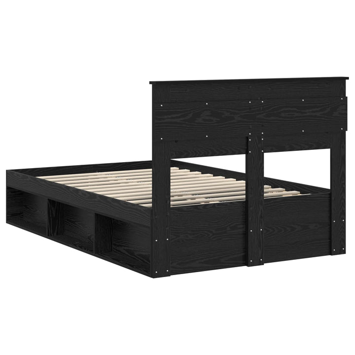 Sengestel Ensfarvet Sort 135 x 190 cm Massiv fyrretræ