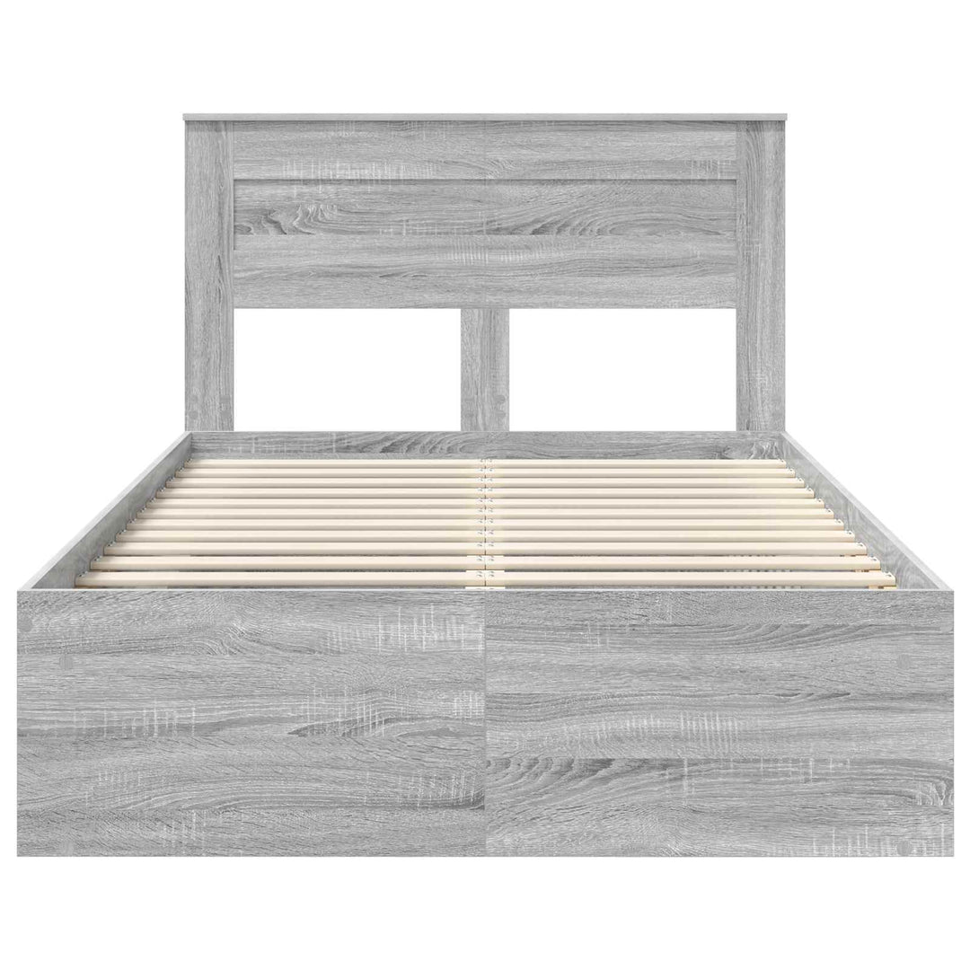 Sengestel Ensfarvet Grå Sonoma 135 x 190 cm Massiv fyrretræ