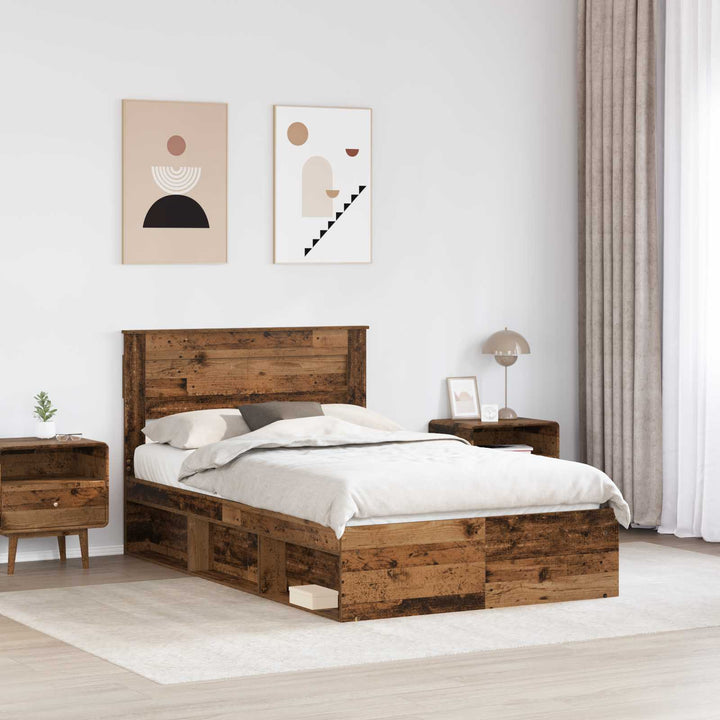 Sengestel Gammelt træ 135 x 190 cm Massiv fyrretræ
