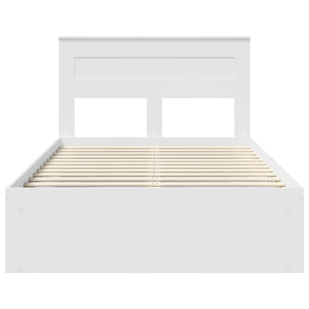 Sengestel med hovedgærde Hvid 120 x 190 cm Massiv fyrretræ