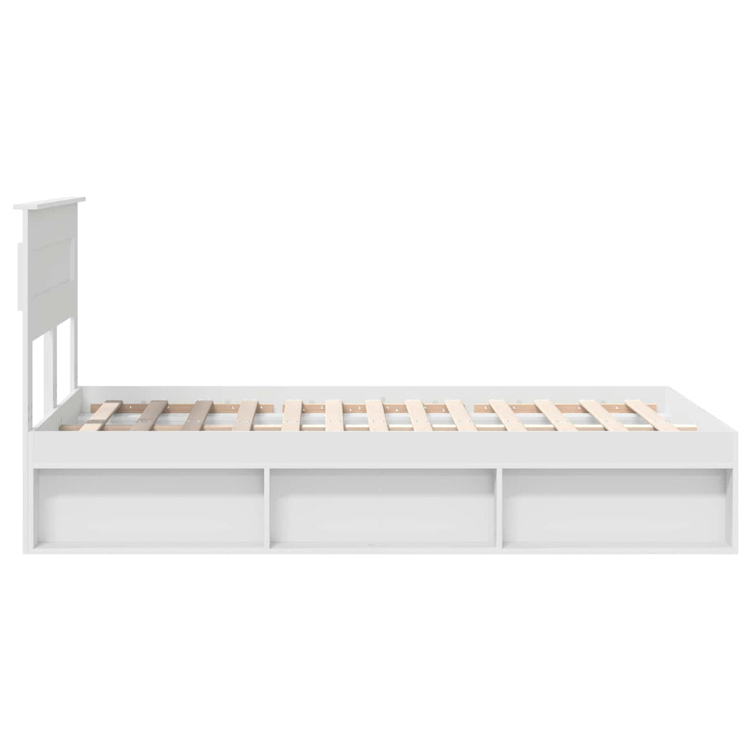 Sengestel med hovedgærde Hvid 120 x 190 cm Massiv fyrretræ