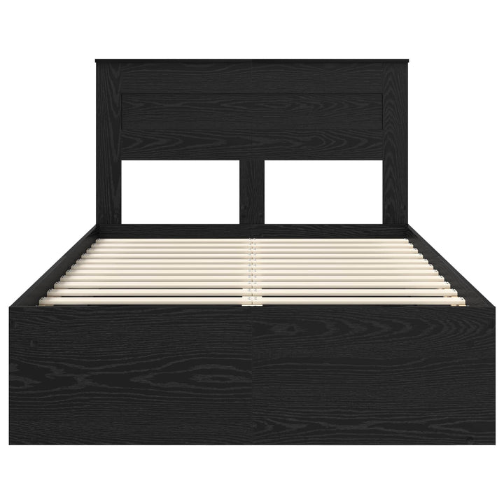 Sengestel Ensfarvet Sort 120 x 190 cm Massiv fyrretræ