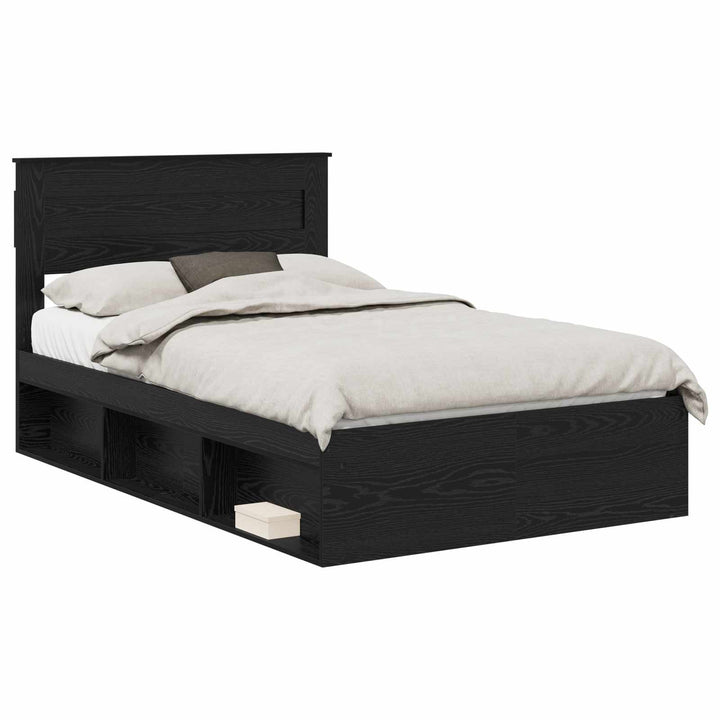 Sengestel Ensfarvet Sort 120 x 200 cm Massiv fyrretræ