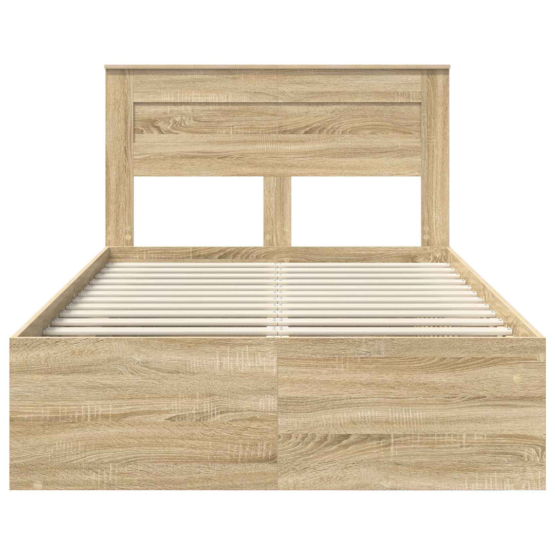 Sengestel med hovedgærde Sonoma 120 x 200 cm Massiv fyrretræ