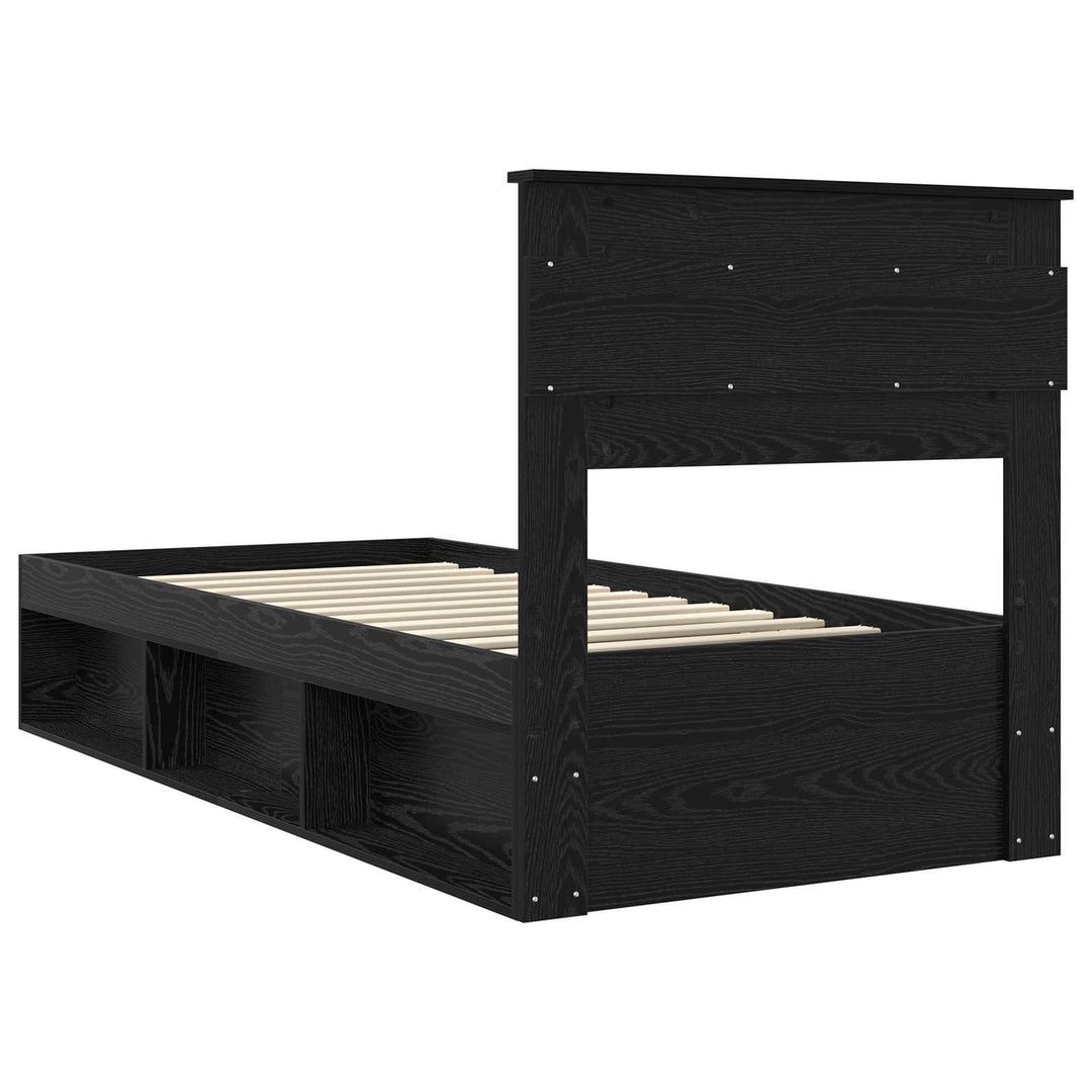 Sengestel Ensfarvet Sort 100 x 200 cm Massiv fyrretræ