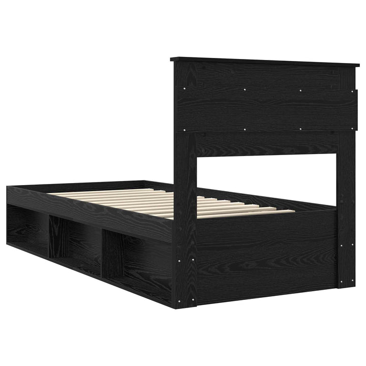 Sengestel Ensfarvet Sort 100 x 200 cm Massiv fyrretræ