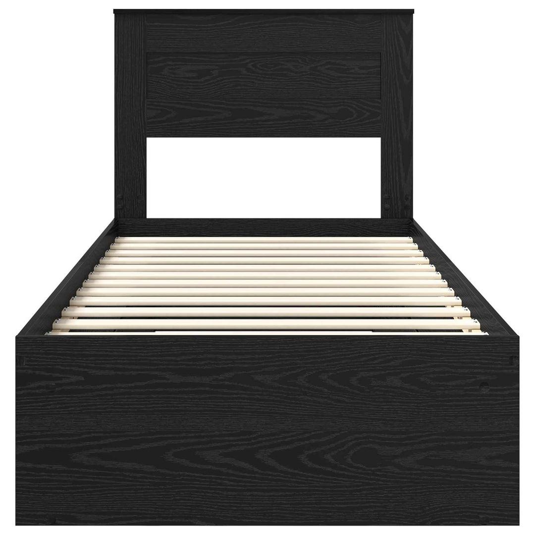 Sengestel Ensfarvet Sort 100 x 200 cm Massiv fyrretræ
