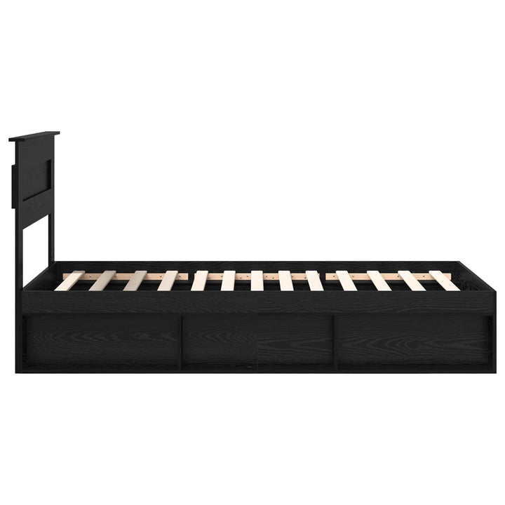Sengestel Ensfarvet Sort 100 x 200 cm Massiv fyrretræ