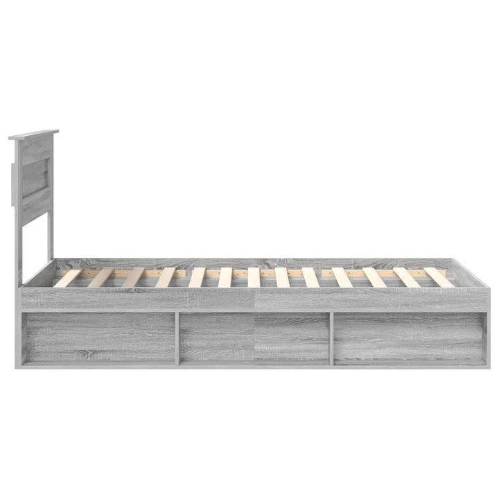 Sengestel med hovedgærde Grå Sonoma 90 x 200 cm Massiv fyrretræ