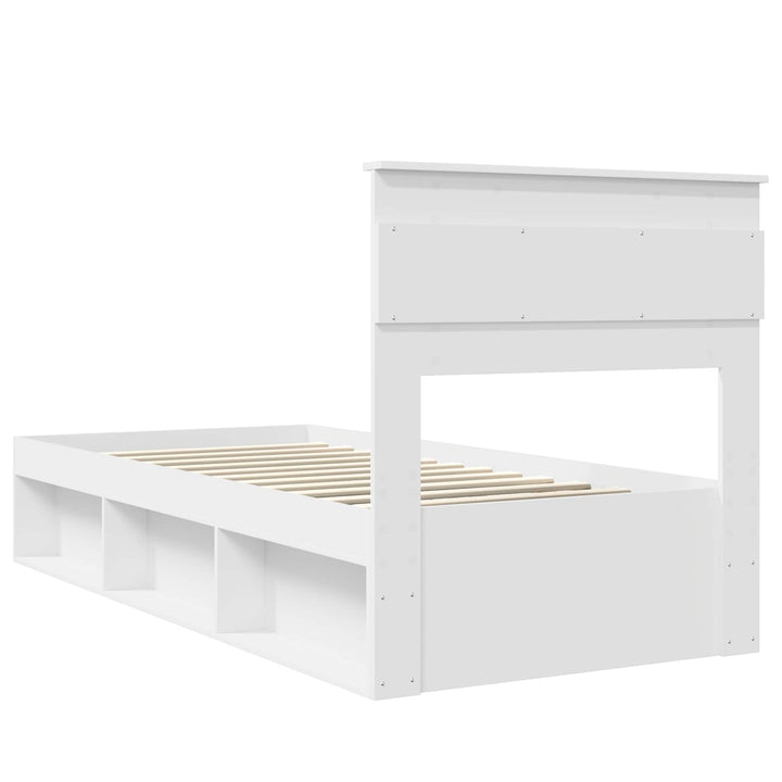 Sengestel Ensfarvet Hvid 75 x 190 cm Massiv fyrretræ