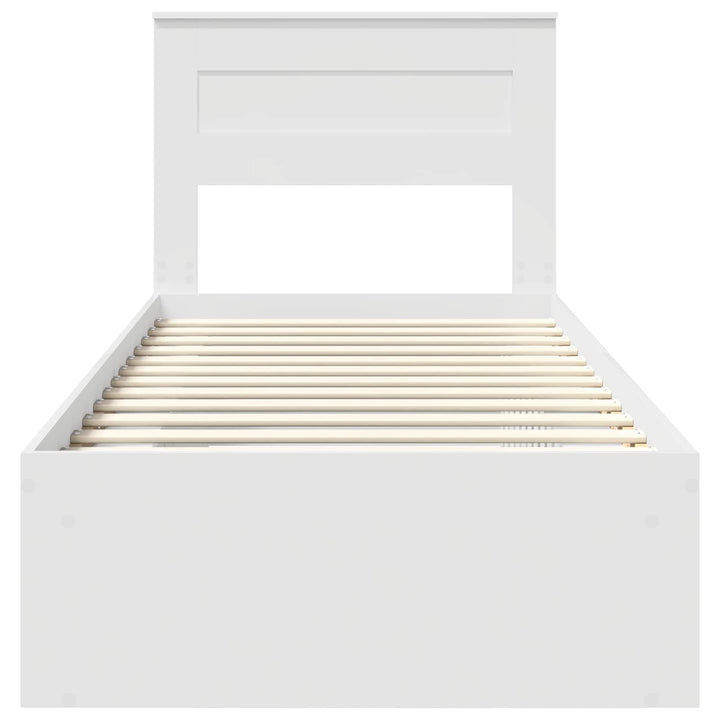 Sengestel Ensfarvet Hvid 75 x 190 cm Massiv fyrretræ