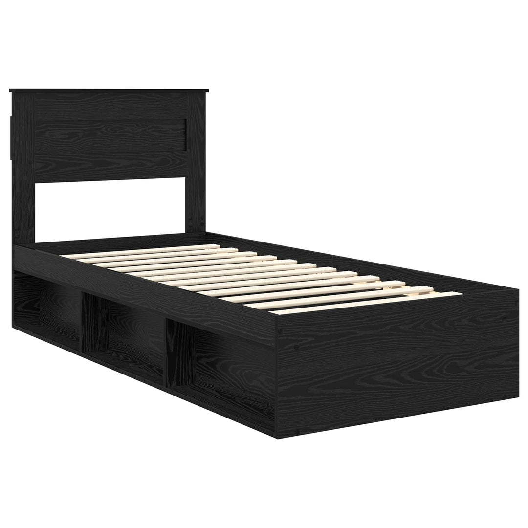 Sengestel Ensfarvet Sort 75 x 190 cm Massiv fyrretræ