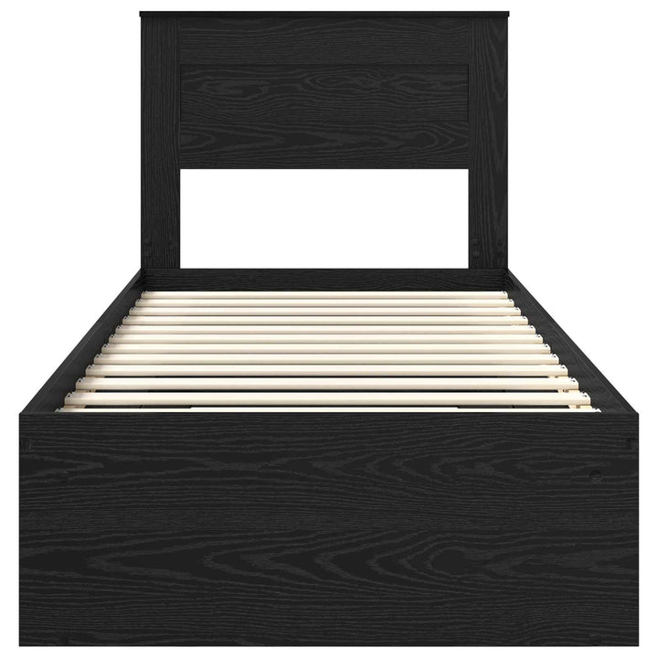 Sengestel Ensfarvet Sort 75 x 190 cm Massiv fyrretræ