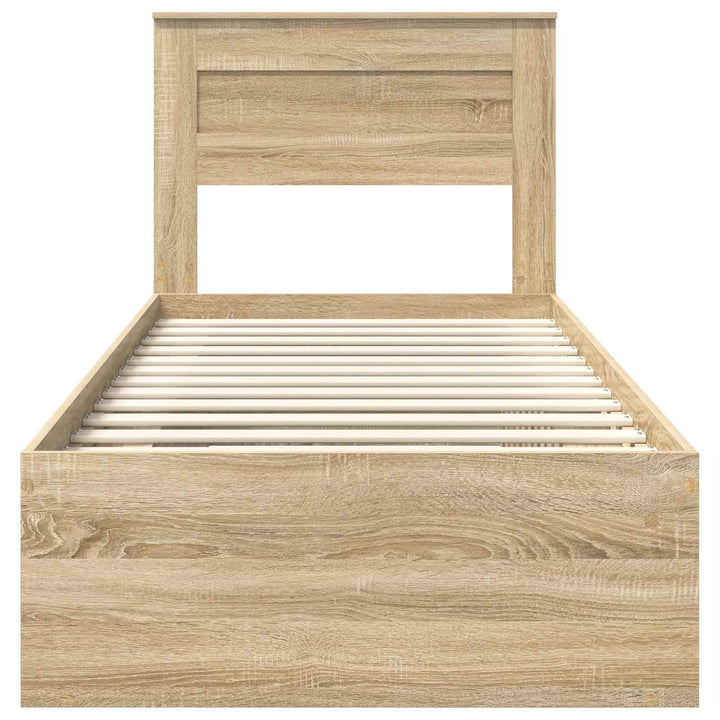 Sengestel med hovedgærde Sonoma eg 75 x 190 cm Massiv fyrretræ