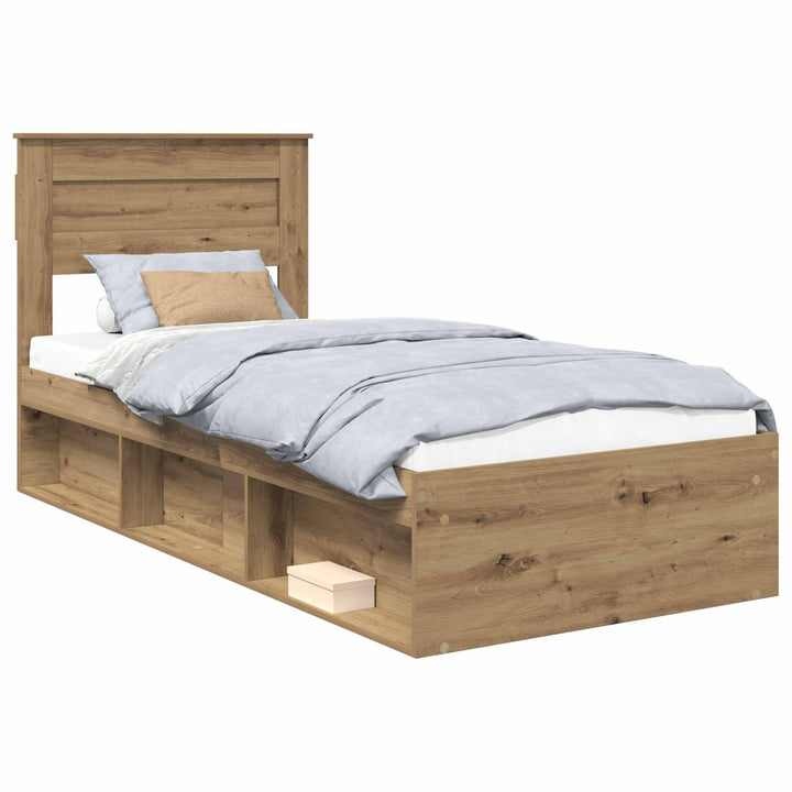 Sengestel med hovedgærde Artisan eg 75 x 190 cm Massiv fyrretræ