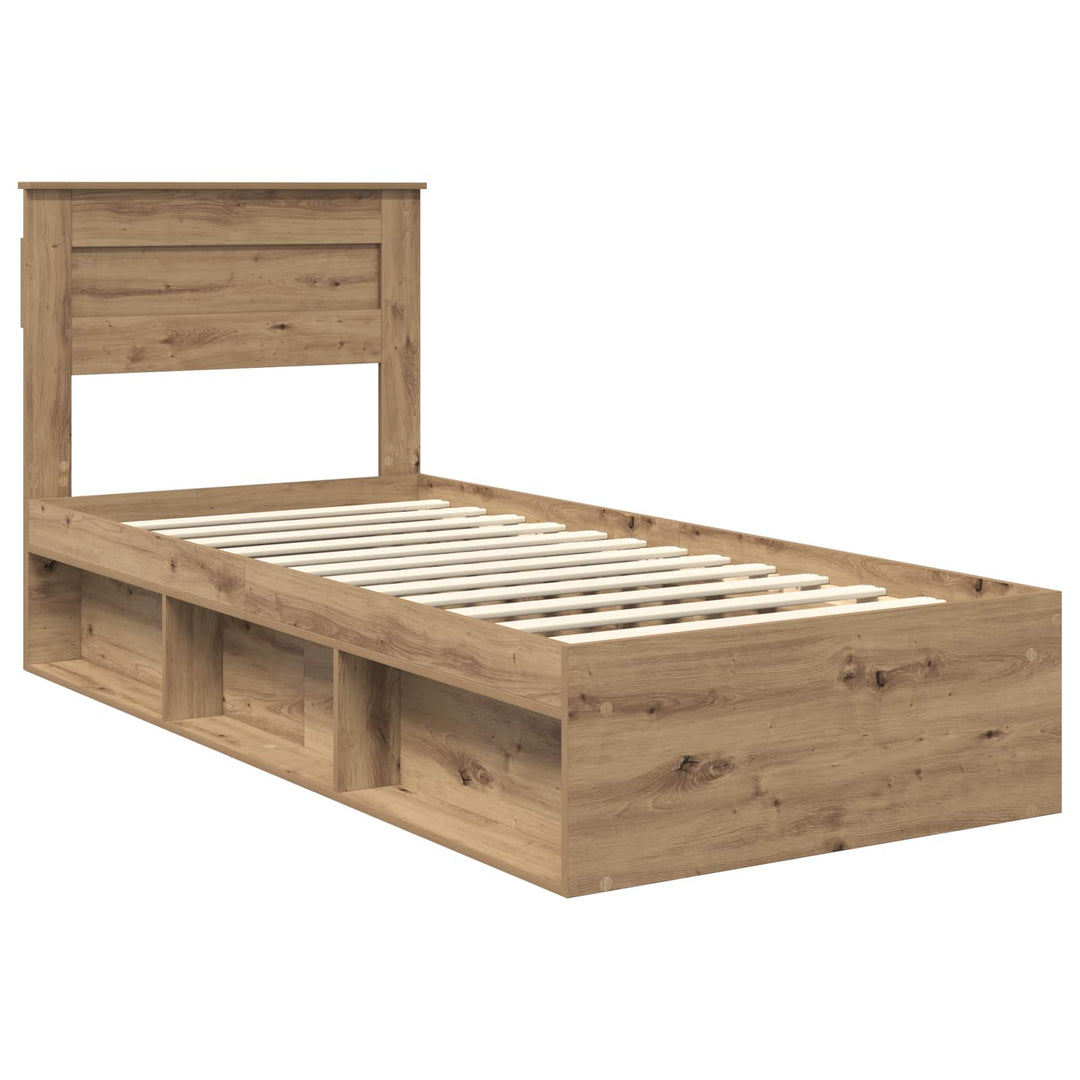 Sengestel med hovedgærde Artisan eg 75 x 190 cm Massiv fyrretræ