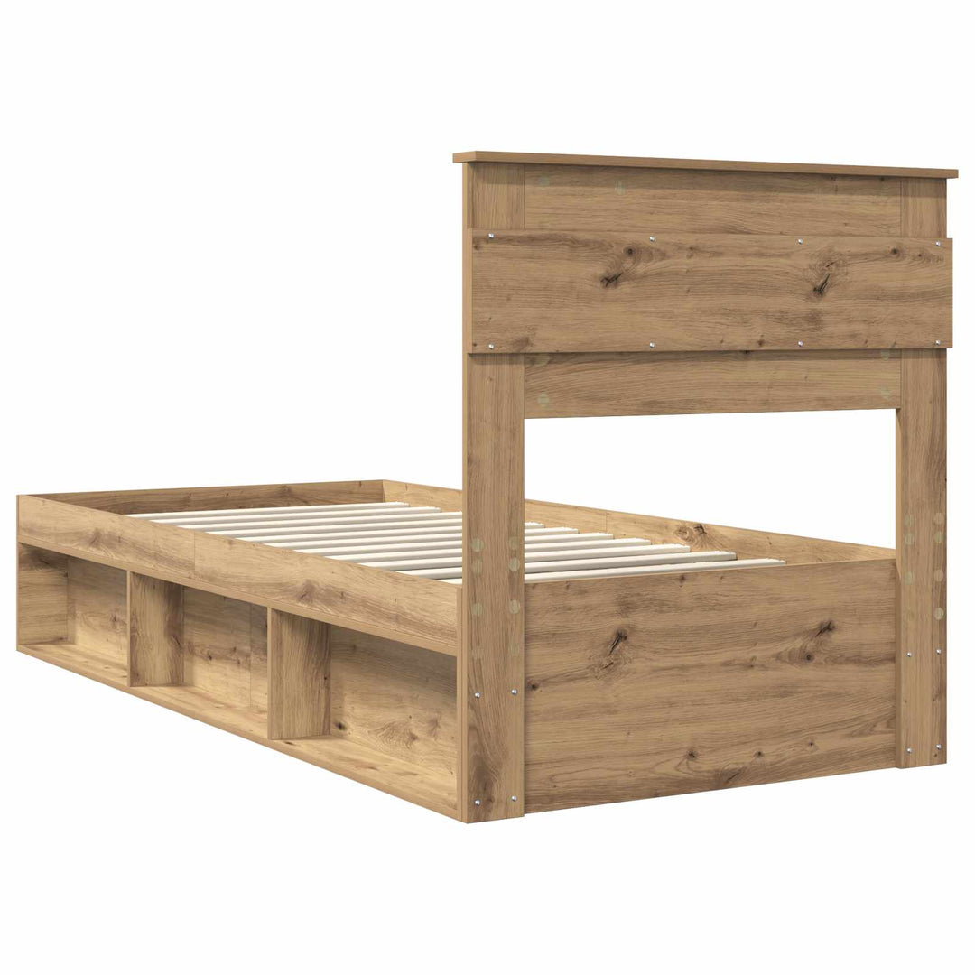 Sengestel med hovedgærde Artisan eg 75 x 190 cm Massiv fyrretræ