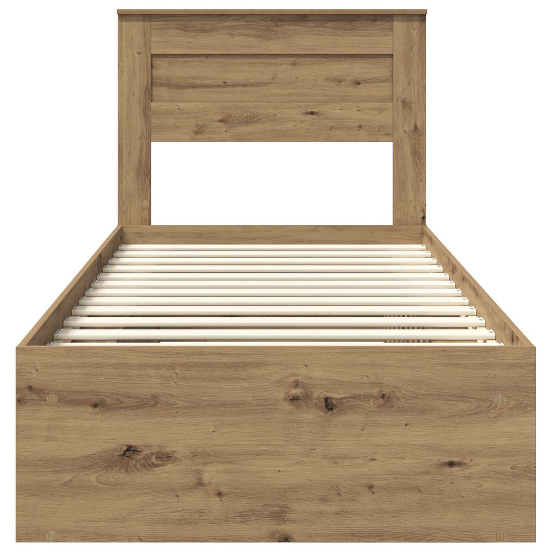 Sengestel med hovedgærde Artisan eg 75 x 190 cm Massiv fyrretræ