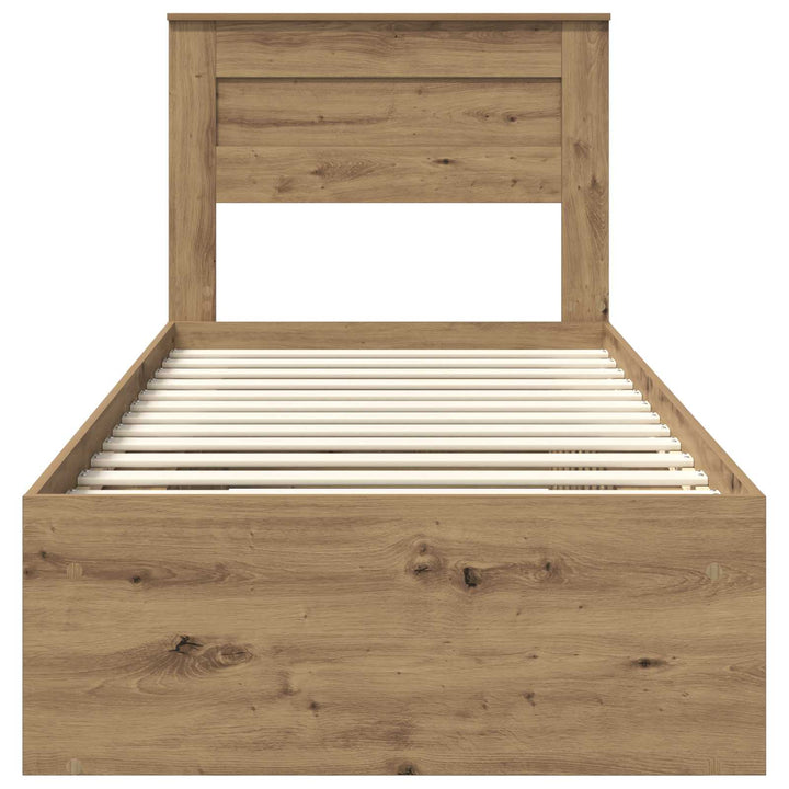 Sengestel med hovedgærde Artisan eg 75 x 190 cm Massiv fyrretræ