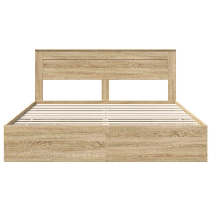 Sengestel med skuffe Sonoma eg 200 x 200 cm Ingeniørtræ