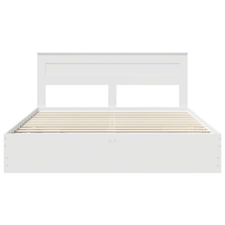 Sengestel med skuffe Hvid 180 x 200 cm Ingeniørtræ