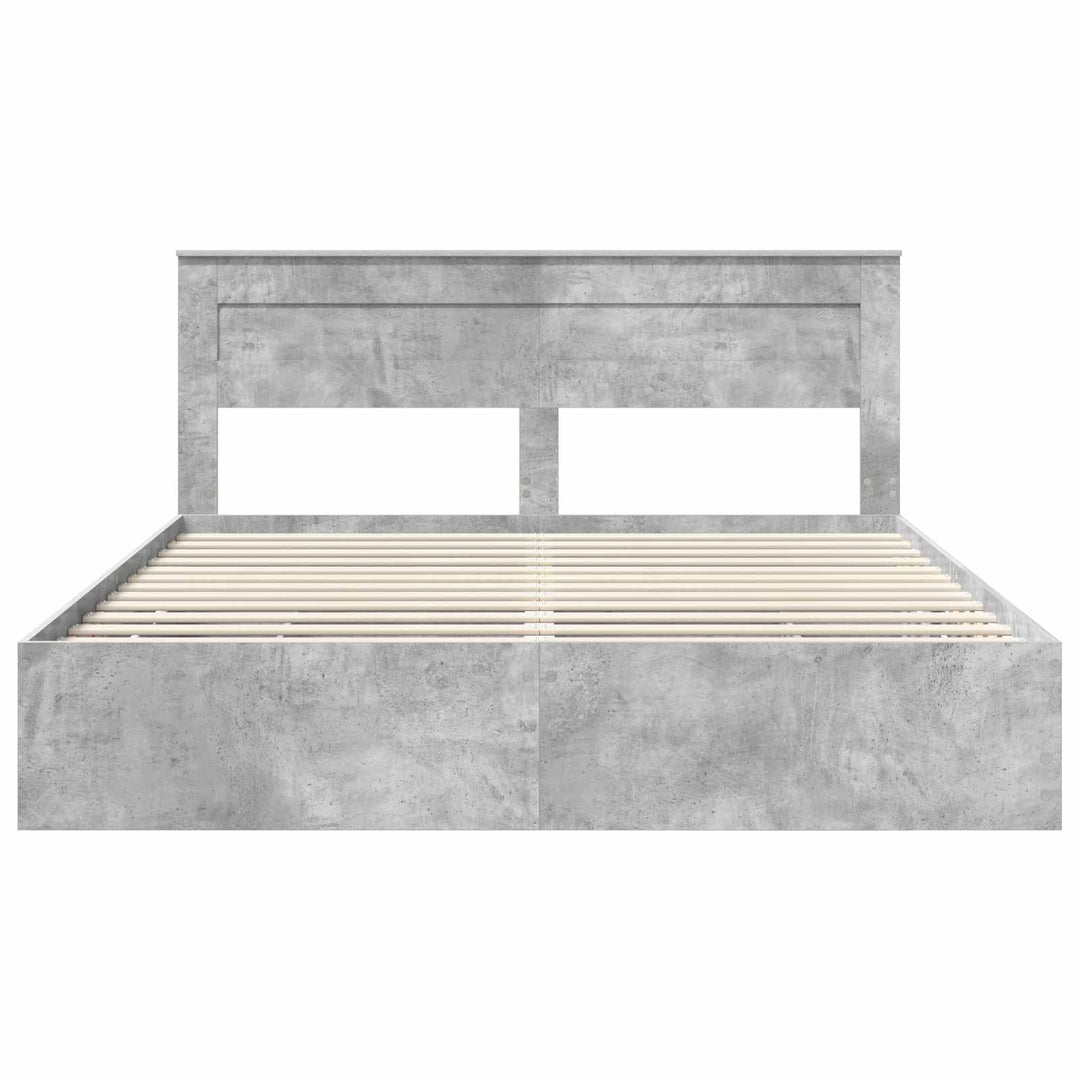 Sengestel med skuffe Beton Grå 180 x 200 cm Ingeniørtræ