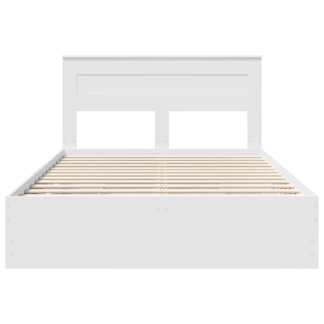 Sengestel med skuffe Hvid 160 x 200 cm Ingeniørtræ