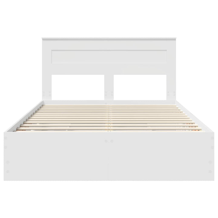 Sengestel med skuffe Hvid 160 x 200 cm Ingeniørtræ