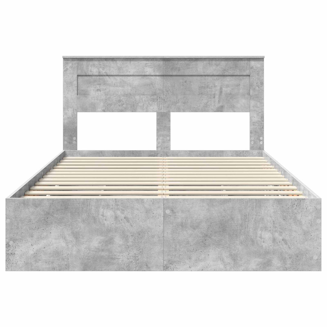 Sengestel med skuffe Beton Grå 160 x 200 cm Ingeniørtræ