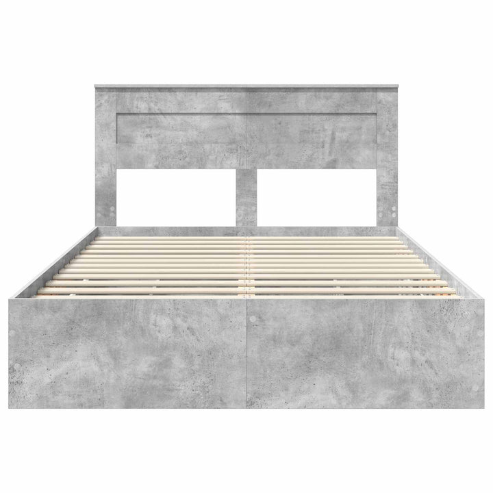 Sengestel med skuffe Beton Grå 150 x 200 cm Ingeniørtræ