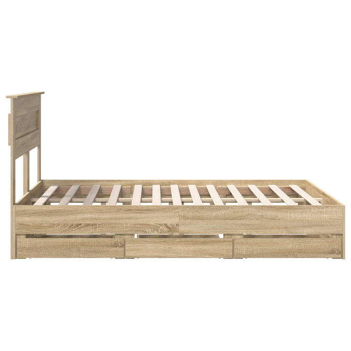 Sengestel med skuffe Sonoma eg 140 x 200 cm Ingeniørtræ