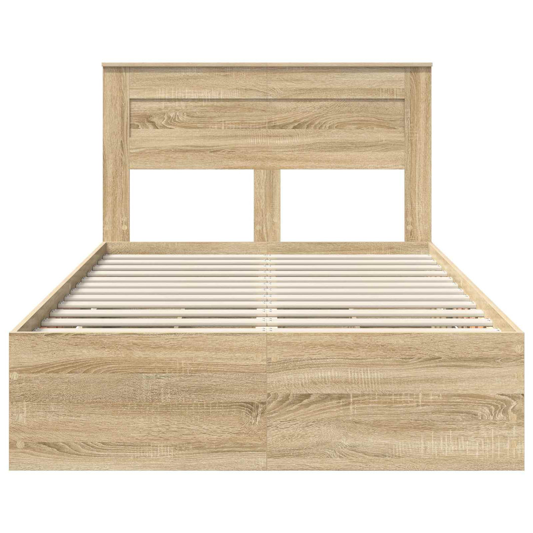 Sengestel med skuffe Sonoma eg 120 x 190 cm Ingeniørtræ