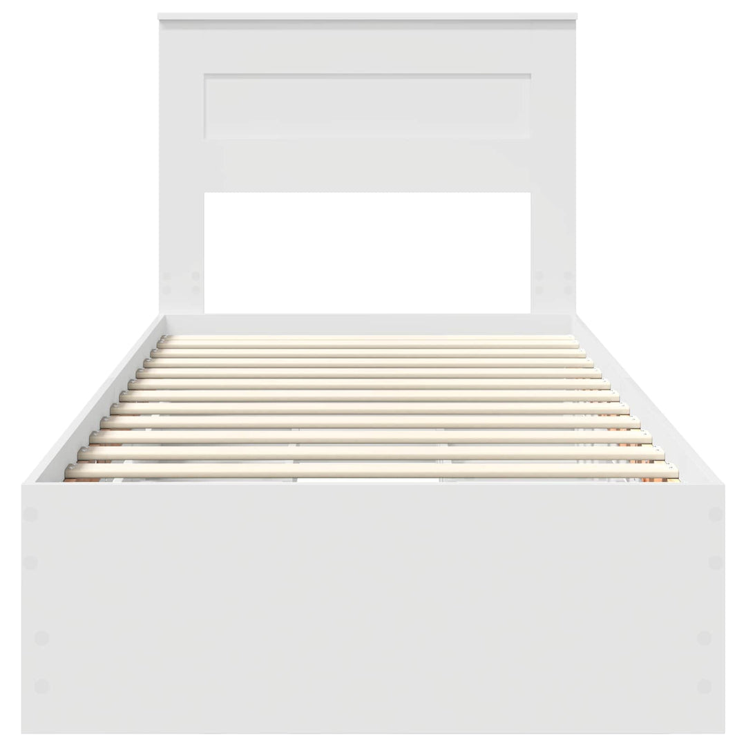 Sengestel med skuffe Hvid 100 x 200 cm Ingeniørtræ