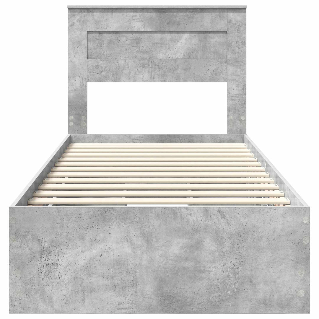 Sengestel med skuffe Beton Grå 90 x 190 cm Ingeniørtræ