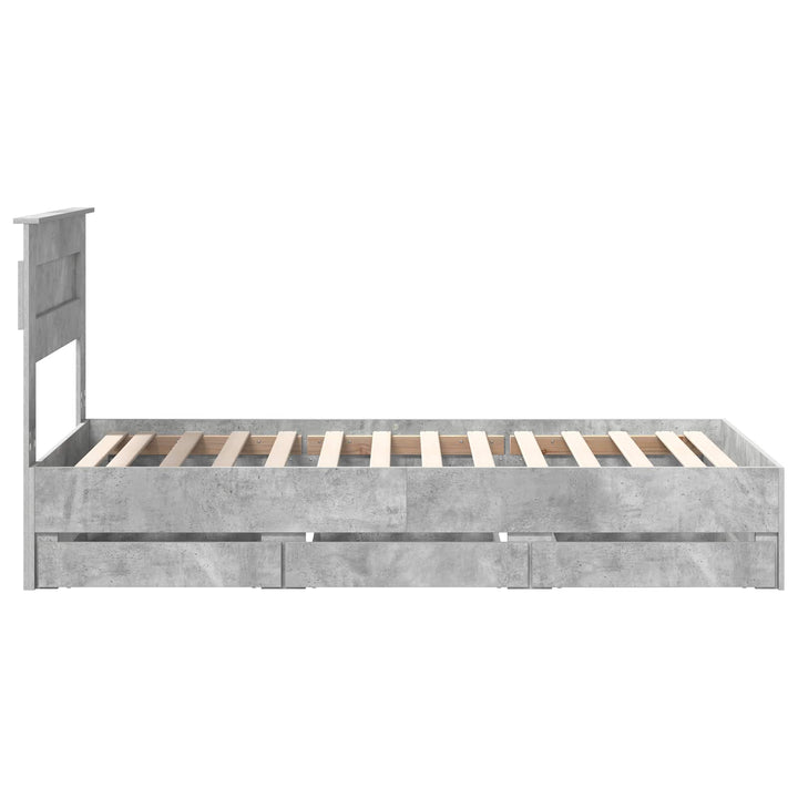 Sengestel med skuffe Beton Grå 90 x 190 cm Ingeniørtræ