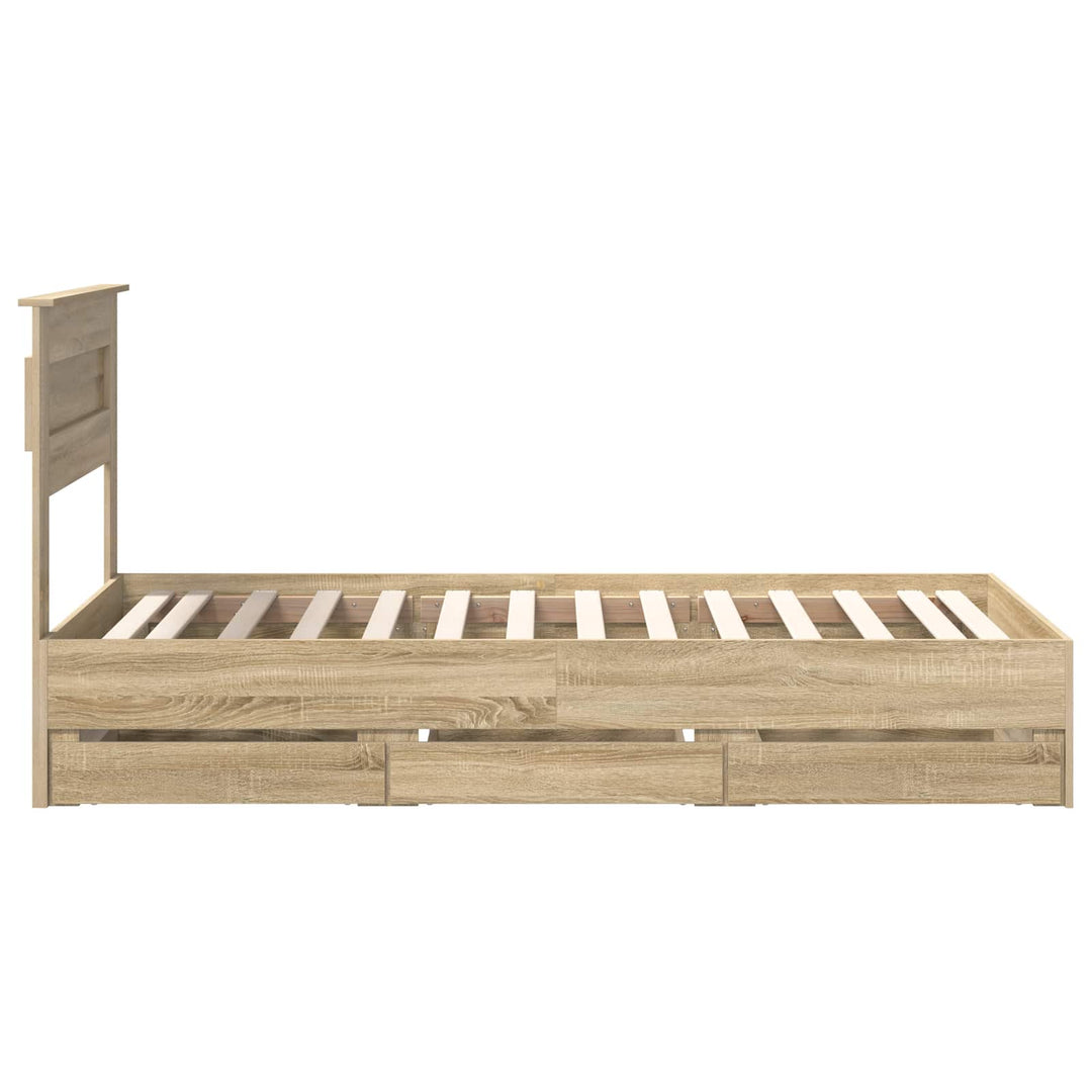 Sengestel med skuffe Sonoma eg 75 x 190 cm Ingeniørtræ