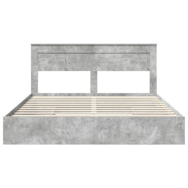 Opbevaringsseng Beton Grå 200 x 200 cm Konstrueret træ