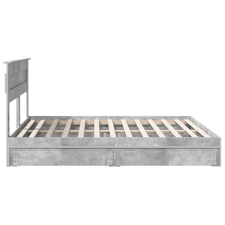 Opbevaringsseng Beton Grå 200 x 200 cm Konstrueret træ