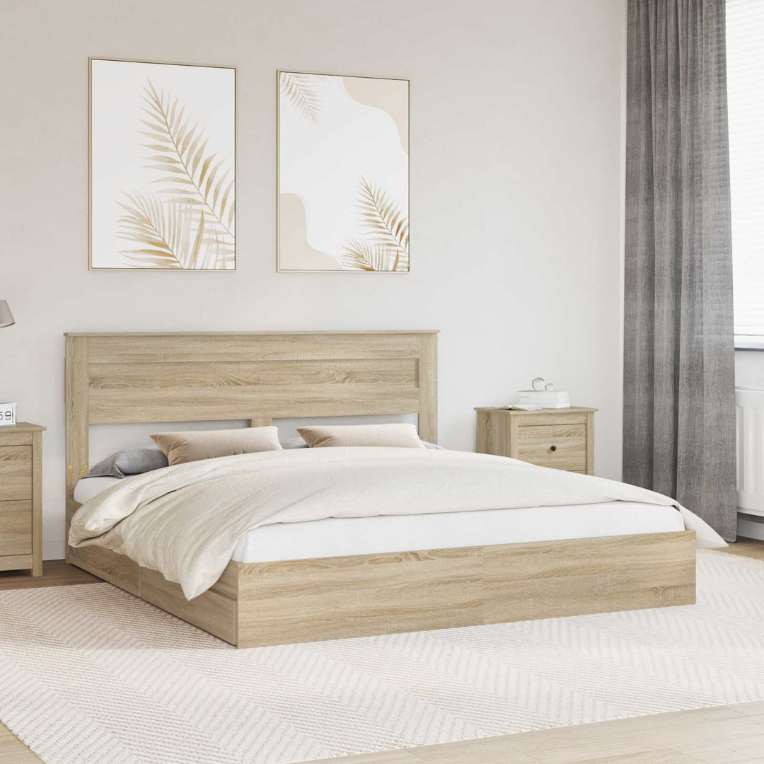 Opbevaringsseng Sonoma eg 180 x 200 cm Konstrueret træ