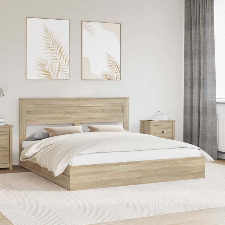 Opbevaringsseng Sonoma eg 180 x 200 cm Konstrueret træ