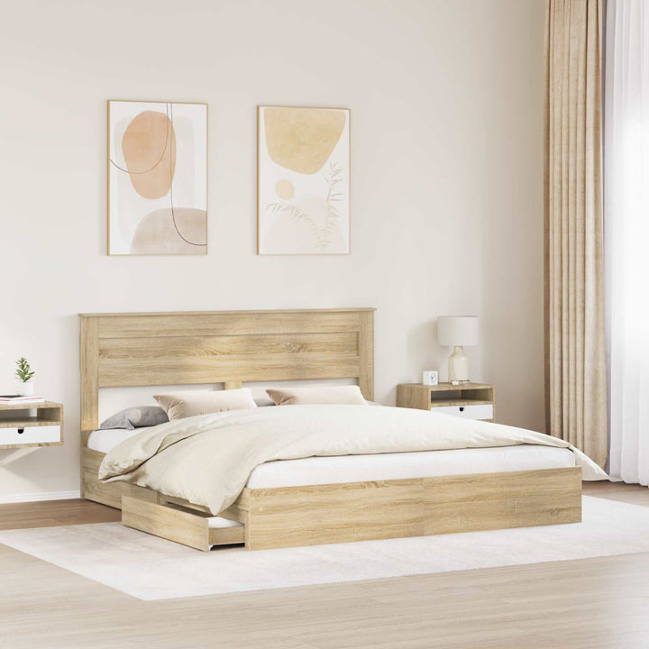 Opbevaringsseng Sonoma eg 180 x 200 cm Konstrueret træ
