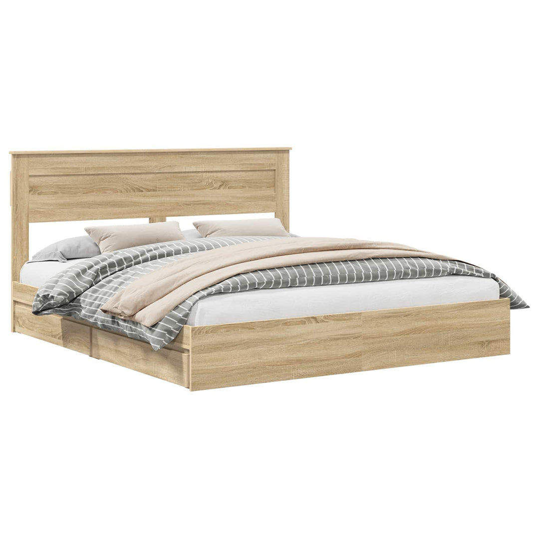 Opbevaringsseng Sonoma eg 180 x 200 cm Konstrueret træ