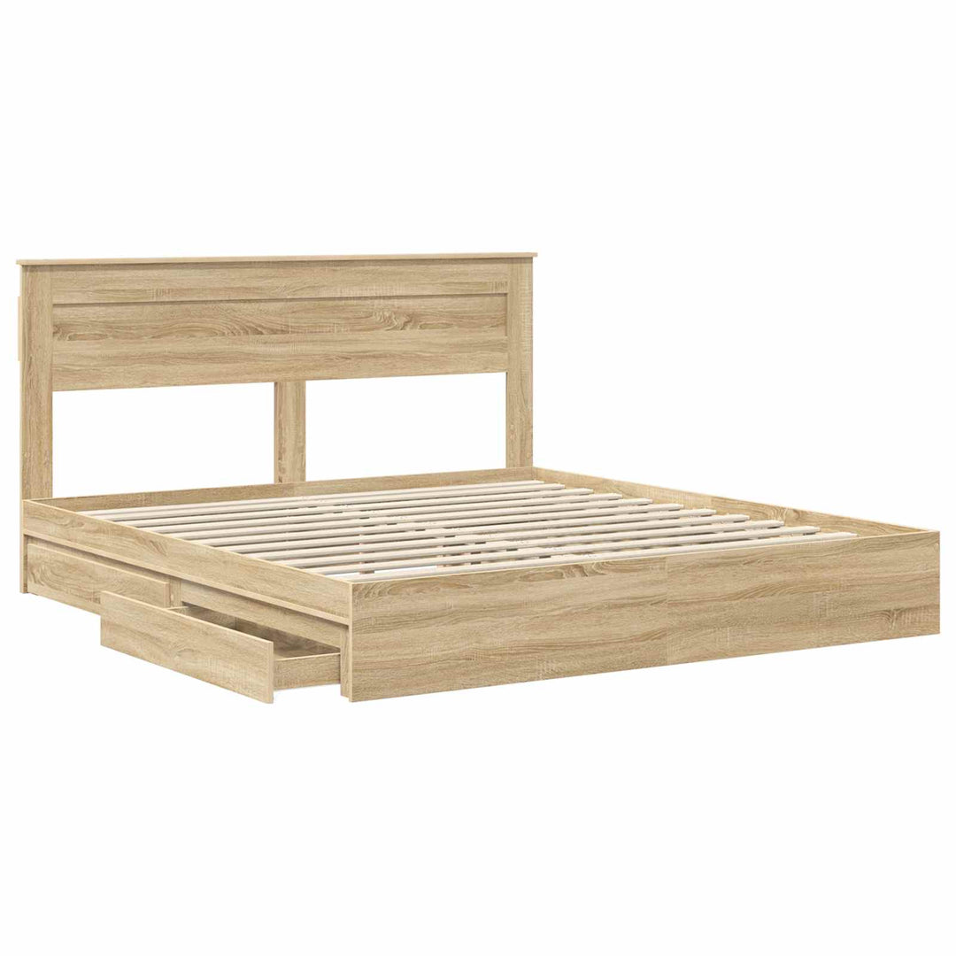 Opbevaringsseng Sonoma eg 180 x 200 cm Konstrueret træ