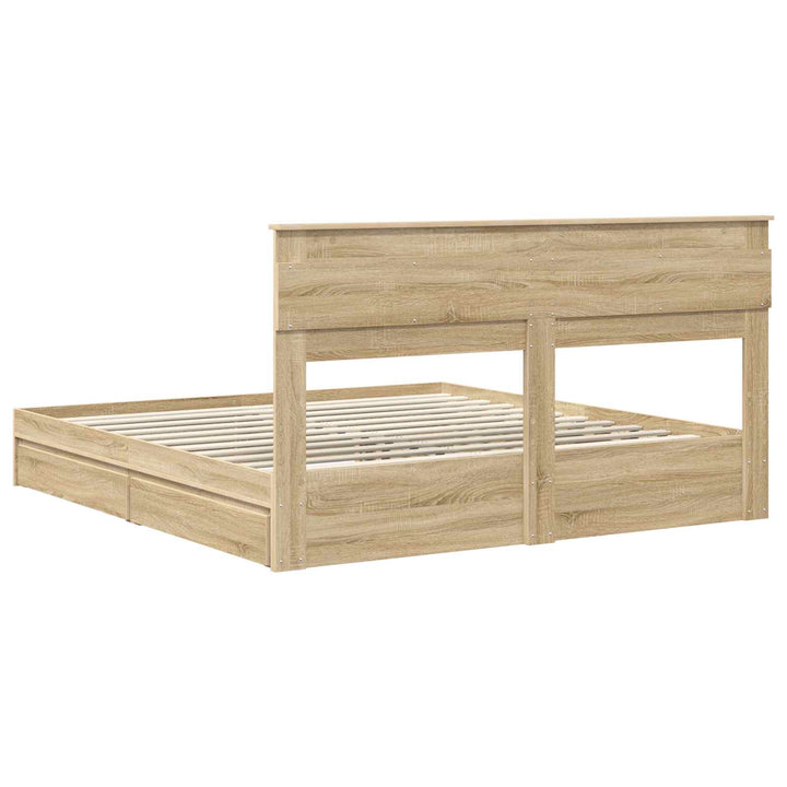 Opbevaringsseng Sonoma eg 180 x 200 cm Konstrueret træ