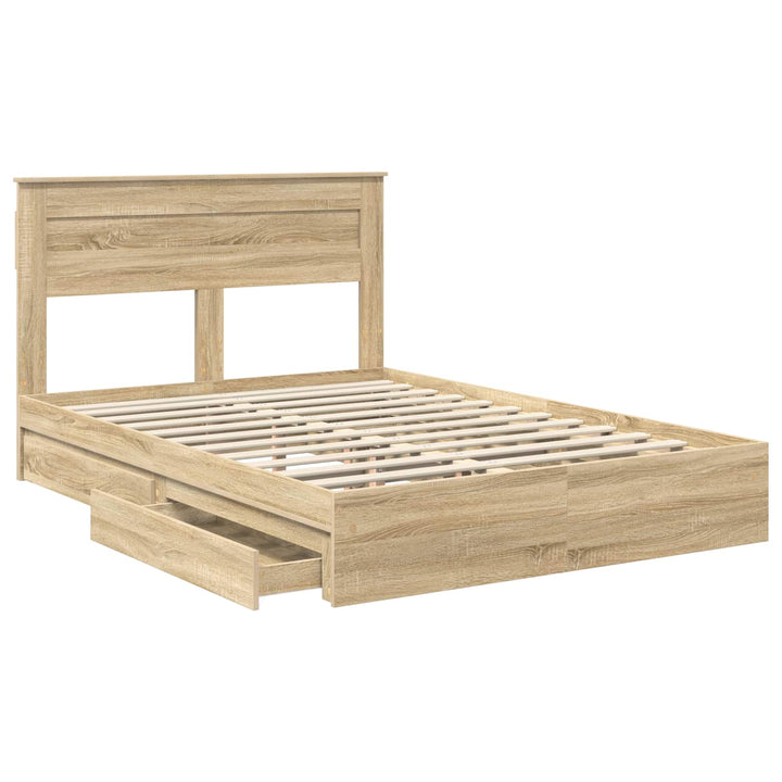 Opbevaringsseng Sonoma eg 160 x 200 cm Konstrueret træ
