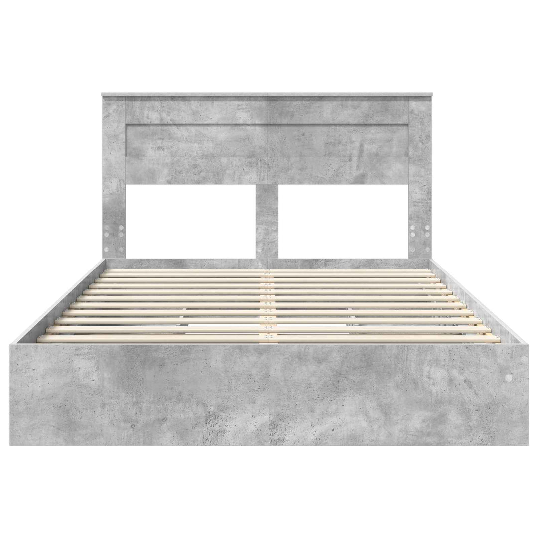 Opbevaringsseng Beton Grå 150 x 200 cm Konstrueret træ