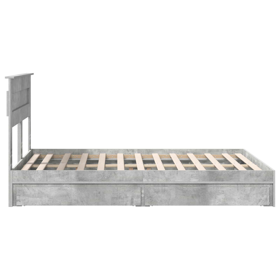 Opbevaringsseng Beton Grå 150 x 200 cm Konstrueret træ