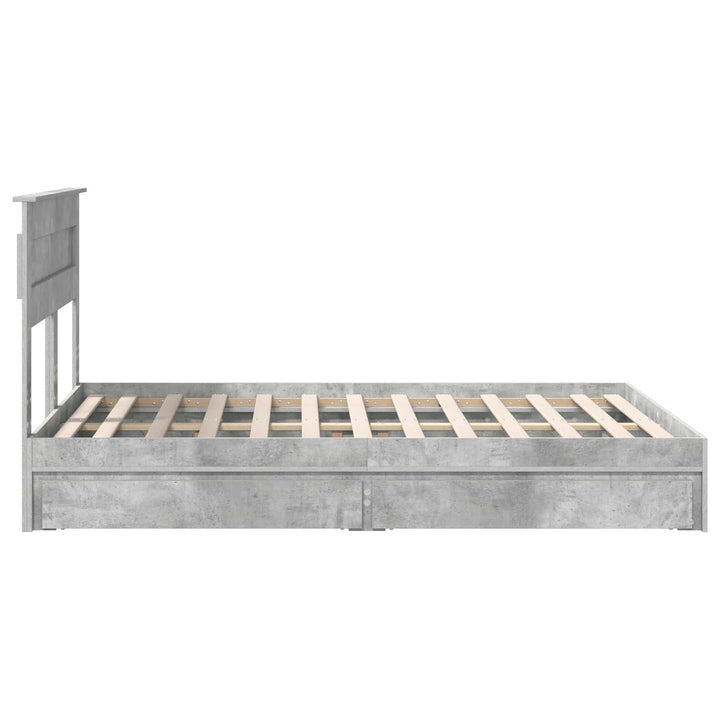 Opbevaringsseng Beton Grå 150 x 200 cm Konstrueret træ