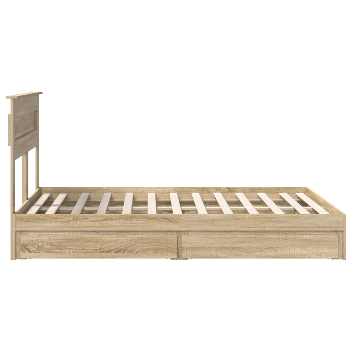 Opbevaringsseng Sonoma eg 140 x 190 cm Konstrueret træ